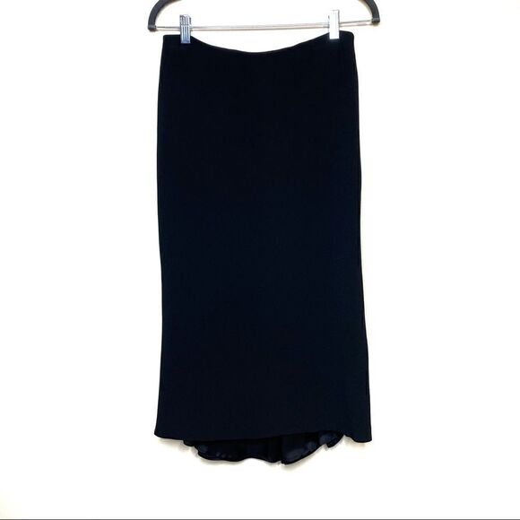 Carmen Marc Valvo Collection black trumpet midi skirt size 8 - Picture 2 of 16